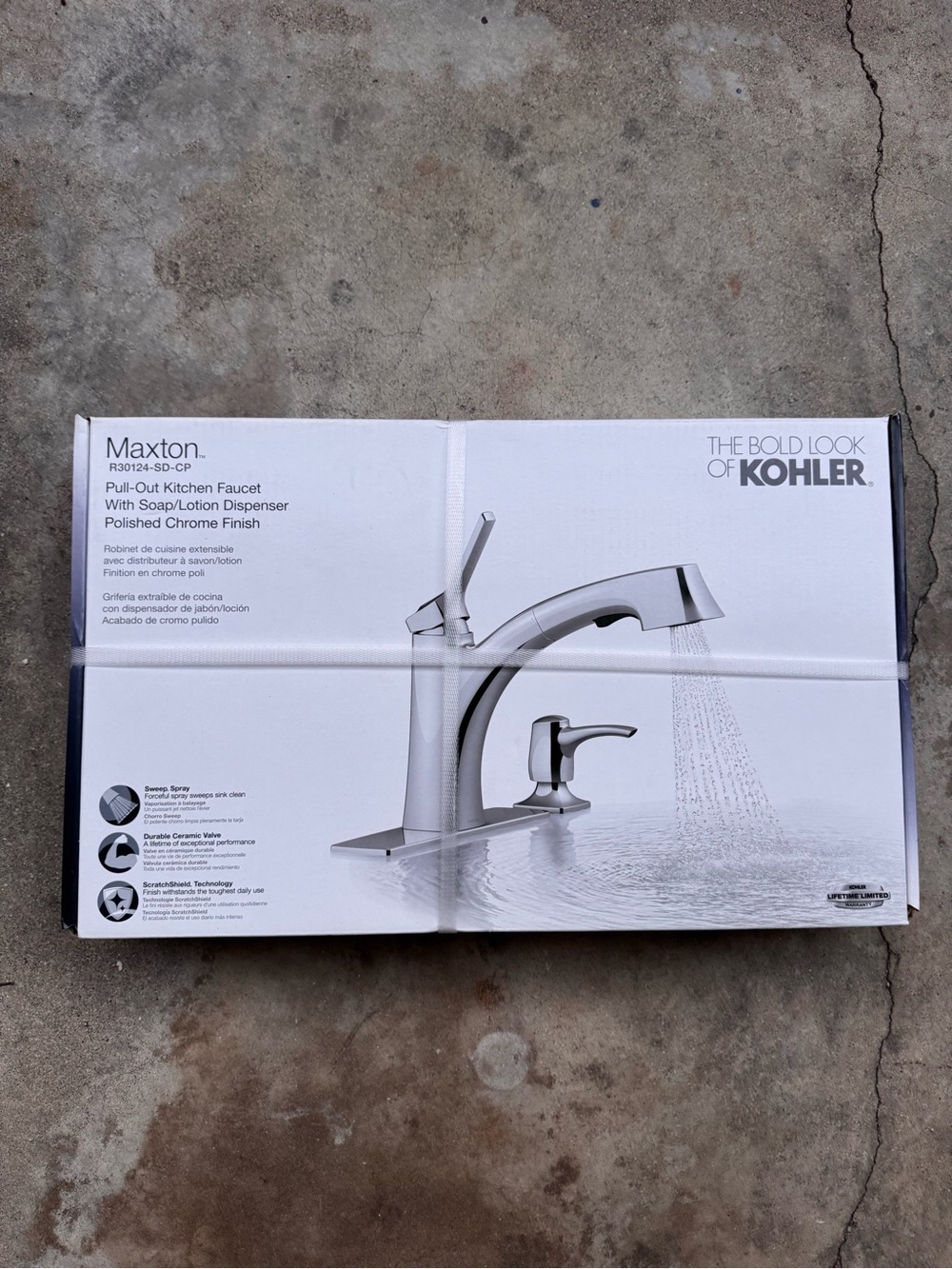 New Kohler Maxton Pull-Out Kitchen Faucet R30124-SD-CP